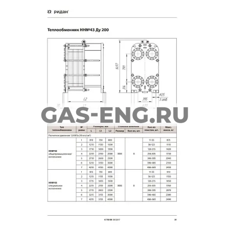 Разборный пластинчатый теплообменник НН№43, Ридан купить в интернет-магазине промышленного оборудования в Санкт-Петербурге
