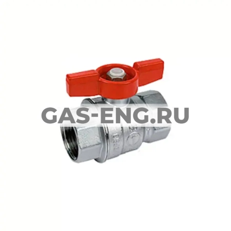 Шаровой кран латунный ВР-ВР, полнопроходной, ручка-бабочка красная, Ду 8-32, Ру 28-35, Giacomini R851 купить в интернет-магазине промышленного оборудования в Санкт-Петербурге