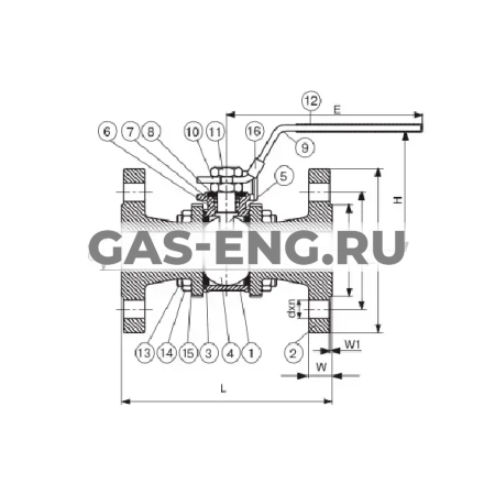 Шаровой стальной кран ф/ф полнопроходной, с рукояткой и ISO-фланцем под привод, Ду 15-100 Ру 40, BV17 купить в интернет-магазине промышленного оборудования в Санкт-Петербурге