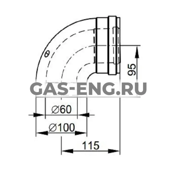 Колено 87° для коаксиального дымохода, Viessmann купить в интернет-магазине промышленного оборудования в Санкт-Петербурге