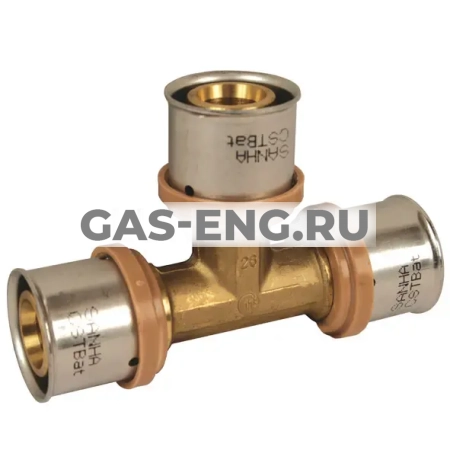 Тройник-пресс латунный, Sanha купить в интернет-магазине промышленного оборудования в Санкт-Петербурге