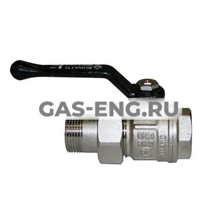 Шаровой латунный кран ВР-НР, с рукояткой, со сгоном, Ду 15-50 Ру 20-50, Bugatti серии 920 New Jersey купить в интернет-магазине промышленного оборудования в Санкт-Петербурге Шаровой латунный кран ВР-НР, с рукояткой, со сгоном, Ду 15-50 Ру 20-50, Bugatti серии 920 New Jersey купить в интернет-магазине промышленного оборудования в Санкт-Петербурге