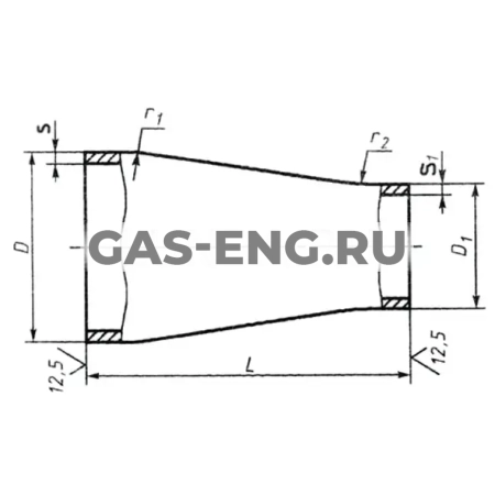 Переход неоцинкованный стальной конический, шовный, ТУ купить в интернет-магазине промышленного оборудования в Санкт-Петербурге