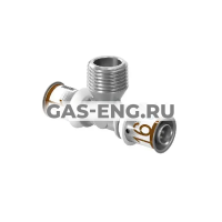 Тройник-пресс S-Press (Plus) с наружной резьбой латунный, Uponor MLC купить в интернет-магазине промышленного оборудования в Санкт-Петербурге