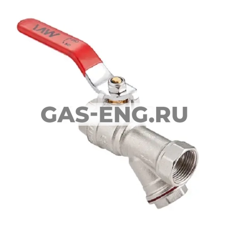 Шаровой кран латунный BV.631, полнопроходной с фильтром, ВР-ВР, ручка-рычаг, MVI купить в интернет-магазине промышленного оборудования в Санкт-Петербурге