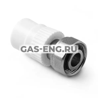 Муфта PPR с накидной гайкой, евроконус, БЕЛАЯ, Pro Aqua купить в интернет-магазине промышленного оборудования в Санкт-Петербурге Муфта PPR с накидной гайкой, евроконус, БЕЛАЯ, Pro Aqua купить в интернет-магазине промышленного оборудования в Санкт-Петербурге