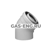 Коаксиальный отвод полипропиленовый 45°, Baxi купить в интернет-магазине промышленного оборудования в Санкт-Петербурге