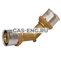 Угольник-пресс 45° латунный, Sanha купить в интернет-магазине промышленного оборудования в Санкт-Петербурге