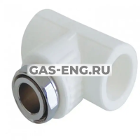 Тройник PPR 90° с накидной гайкой на металлическом штуцере, RTP (РосТурПласт) купить в интернет-магазине промышленного оборудования в Санкт-Петербурге