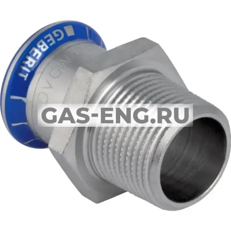 Переходник Mapress из нержавеющей стали с наружной резьбой NPT, Geberit купить в интернет-магазине промышленного оборудования в Санкт-Петербурге Переходник Mapress из нержавеющей стали с наружной резьбой NPT, Geberit купить в интернет-магазине промышленного оборудования в Санкт-Петербурге