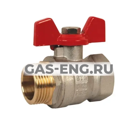 Шаровой латунный кран НР-ВР полнопроходной, ручка-бабочка, Ду 10-25 Ру 30, Broen Ballofix купить в интернет-магазине промышленного оборудования в Санкт-Петербурге