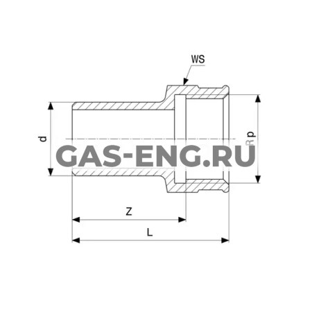 Соединительный элемент Sanpress ВР, модель 2212.1, Viega купить в интернет-магазине промышленного оборудования в Санкт-Петербурге