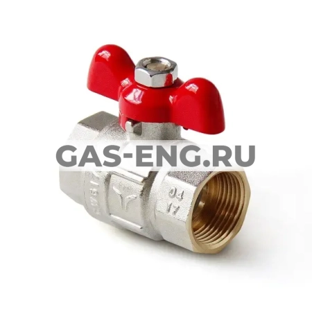 Шаровой латунный кран ВР полнопроходной, ручка-бабочка, Ду 15-25 Ру 25-40, Pro Aqua купить в интернет-магазине промышленного оборудования в Санкт-Петербурге