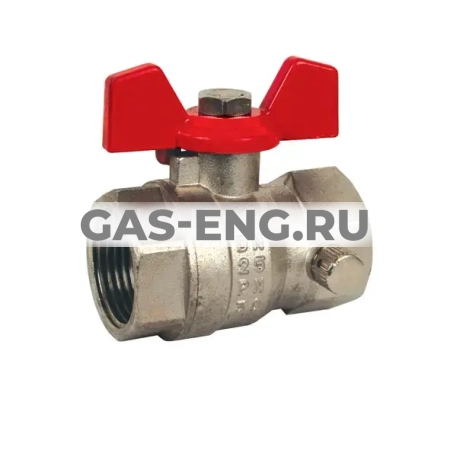 Шаровой латунный кран ВР-ВР полнопроходной, ручка-бабочка, со спускным клапаном, Ду 15-25 Ру 30, Broen Ballofix купить в интернет-магазине промышленного оборудования в Санкт-Петербурге