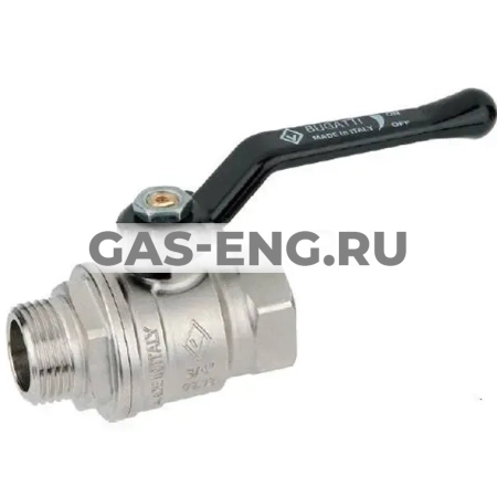 Шаровой латунный кран НР-ВР, с рукояткой, Ду 15-50 Ру 20-50, Bugatti серии 915 New Jersey купить в интернет-магазине промышленного оборудования в Санкт-Петербурге