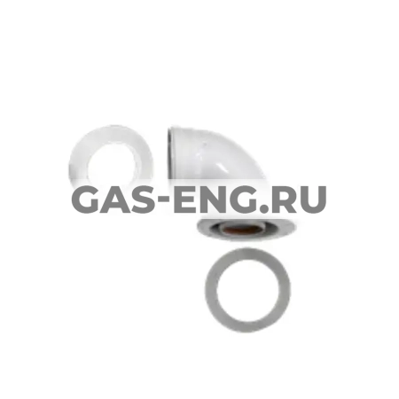 Коаксиальный отвод 90° DN60/100 для начального участка для котлов ECO Classic и ECO NOVA, Baxi купить в интернет-магазине промышленного оборудования в Санкт-Петербурге