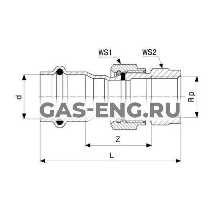 Соединительный элемент резьбовой разъемный Sanpress Inox с SC-Contur ВПр-ВР, модель 2362, Viega купить в интернет-магазине промышленного оборудования в Санкт-Петербурге