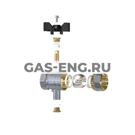 Шаровой латунный кран ВР для датчика температуры, ручка-бабочка, Ду 15, Ру 40, LD Pride 45.15.В-В.T.Б купить в интернет-магазине промышленного оборудования в Санкт-Петербурге