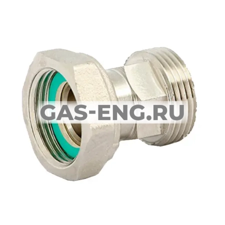 Соединение НР-ВР с накидной гайкой плоской прокладкой никелированное, Uni-Fitt купить в интернет-магазине промышленного оборудования в Санкт-Петербурге