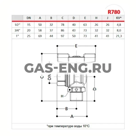 Шаровой кран латунный ВР-НР, полнопроходной, для газа, ручка-бабочка, Ду 15-25, Ру 35-42, Giacomini R780 купить в интернет-магазине промышленного оборудования в Санкт-Петербурге