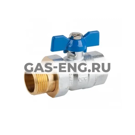 Шаровой латунный кран полнопроходной НР-ВР, ручка-бабочка, Ду 15-32, Ру 25, Genebre купить в интернет-магазине промышленного оборудования в Санкт-Петербурге