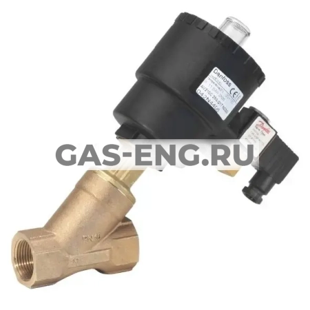 Клапан запорный пневматический с угловым седлом и внешним управлением, корпус бронза, AV210C, Danfoss купить в интернет-магазине промышленного оборудования в Санкт-Петербурге