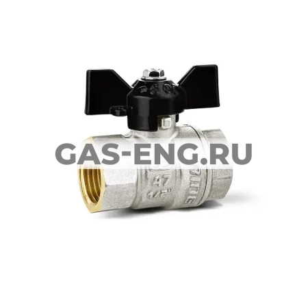 Шаровой латунный кран полнопроходной ВР, ручка-бабочка (черная), Ду 15-32, Ру 25-40, LD Pride купить в интернет-магазине промышленного оборудования в Санкт-Петербурге