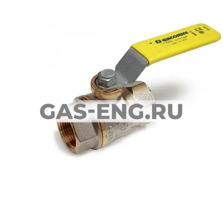 Шаровой кран латунный ВР-ВР, полнопроходной, ручка-рычаг желтая, Ду 8-50, Ру 5, Giacomini R730G купить в интернет-магазине промышленного оборудования в Санкт-Петербурге