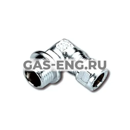 Угольник компрессионный хромированный с наружной резьбой, Tiemme купить в интернет-магазине промышленного оборудования в Санкт-Петербурге