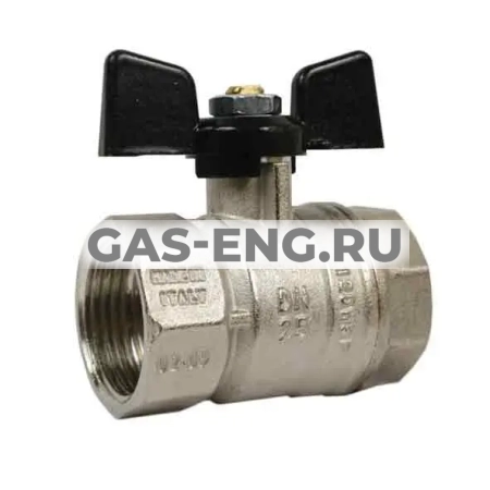 Шаровой латунный кран ВР-ВР, ручка-бабочка, Ду 15-25 Ру 20-40, Bugatti серии 602 Arizona купить в интернет-магазине промышленного оборудования в Санкт-Петербурге