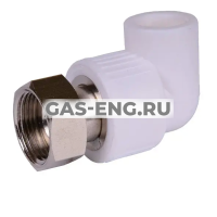 Угольник PPR 90° с накидной гайкой на металлическом штуцере, RTP (РосТурПласт) купить в интернет-магазине промышленного оборудования в Санкт-Петербурге