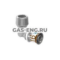 Угольник-пресс S-Press (Plus) 90° с наружной резьбой латунный, Uponor купить в интернет-магазине промышленного оборудования в Санкт-Петербурге