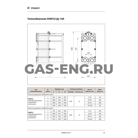 Разборный пластинчатый теплообменник НН№22, Ридан купить в интернет-магазине промышленного оборудования в Санкт-Петербурге