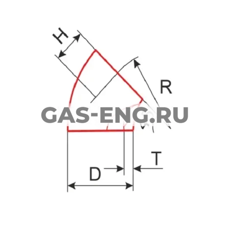 Отвод оцинкованный крутоизогнутый 45°, ГОСТ 17375-2001 купить в интернет-магазине промышленного оборудования в Санкт-Петербурге