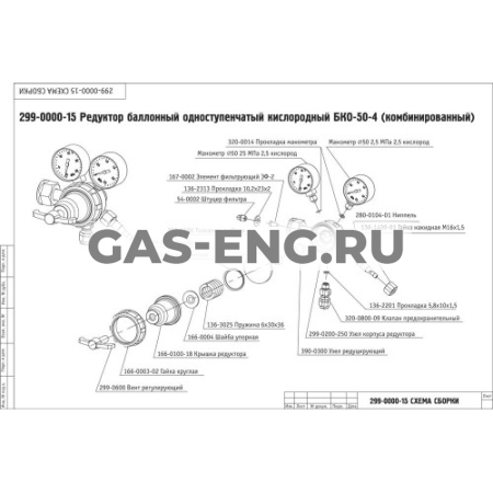 Редуктор баллонный кислородный БКО-50-4 купить в интернет-магазине промышленного оборудования в Санкт-Петербурге