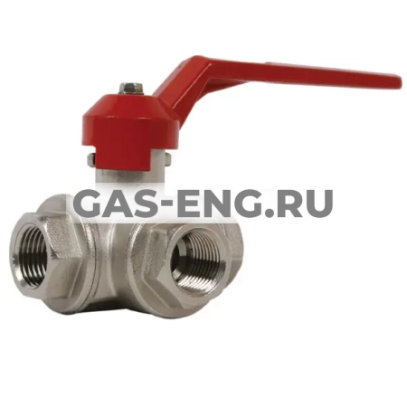 Шаровой латунный кран ВР трехходовой, с рукояткой, Ду, 15-25 Ру 25, Itap Ideal 128 купить в интернет-магазине промышленного оборудования в Санкт-Петербурге