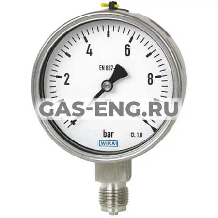 Манометр с гидрозаполнением, тип 233.50, с трубкой Бурдона, исполнение en 837-1, радиальное подключение снизу, (корпус - нержавеющая сталь), Wika купить в интернет-магазине промышленного оборудования в Санкт-Петербурге Манометр с гидрозаполнением, тип 233.50, с трубкой Бурдона, исполнение en 837-1, радиальное подключение снизу, (корпус - нержавеющая сталь), Wika купить в интернет-магазине промышленного оборудования в Санкт-Петербурге