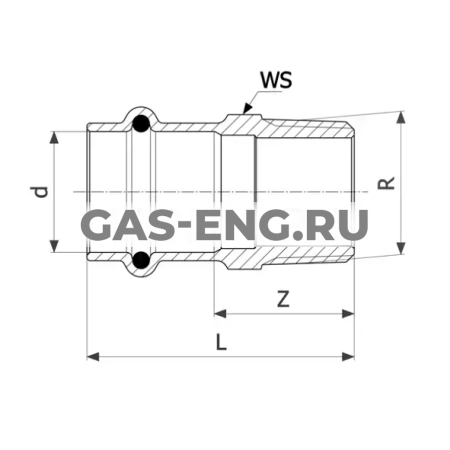 Соединительный элемент Profipress G с SC-Contur НР, модель 2611, Viega купить в интернет-магазине промышленного оборудования в Санкт-Петербурге