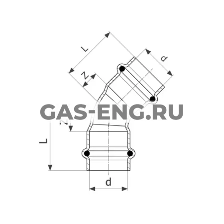 Отвод 45° Profipress G с SC-Contur, модель 2626, Viega купить в интернет-магазине промышленного оборудования в Санкт-Петербурге