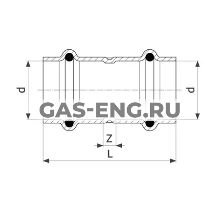 Муфта Profipress G с SC-Contur, модель 2615, Viega купить в интернет-магазине промышленного оборудования в Санкт-Петербурге