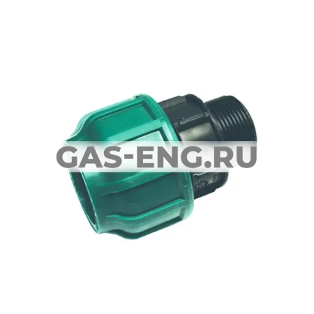 Муфта компрессионная ПЭ разъемная с наружной резьбой, Poelsan купить в интернет-магазине промышленного оборудования в Санкт-Петербурге