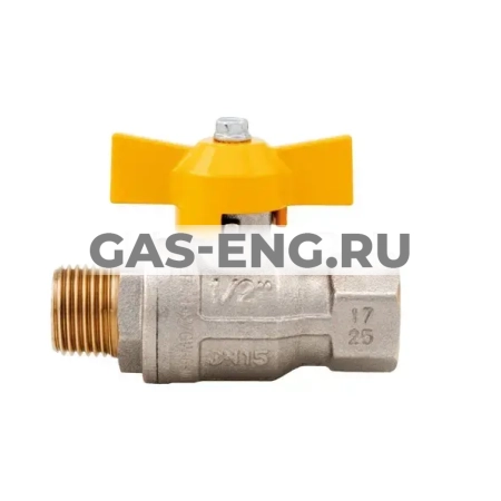 Шаровой кран никел. латунь НР-ВР, для газа, ручка "бабочка", Multi-Fit, Itap Berlin 073 купить в интернет-магазине промышленного оборудования в Санкт-Петербурге