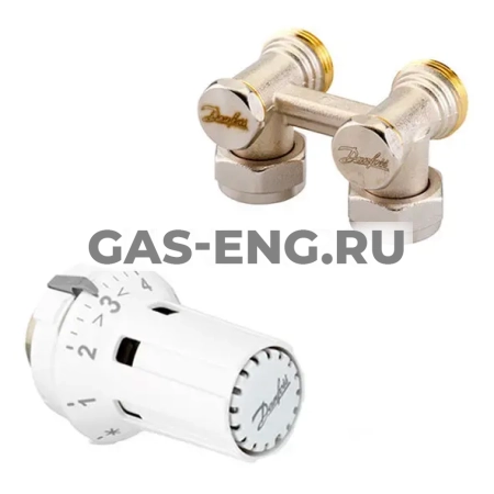 Комплект терморегулятора RLV-KB/RTRW-K, угловой, Danfoss купить в интернет-магазине промышленного оборудования в Санкт-Петербурге