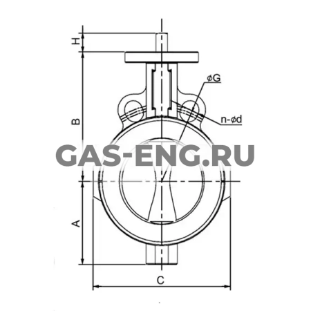 Дисковый поворотный затвор межфланцевый Tecflon, с ручным редуктором, Tecofi купить в интернет-магазине промышленного оборудования в Санкт-Петербурге