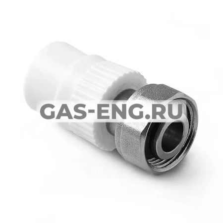 Муфта PPR с накидной гайкой, евроконус, БЕЛАЯ, Pro Aqua купить в интернет-магазине промышленного оборудования в Санкт-Петербурге