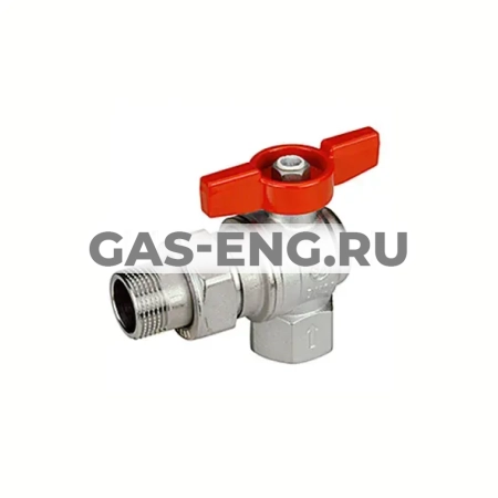 Шаровой кран латунный ВР-НР, полнопроходной, ручка-бабочка, Ду 15-25, Ру 35-42, угловой, со сгоном, Giacomini R789 купить в интернет-магазине промышленного оборудования в Санкт-Петербурге