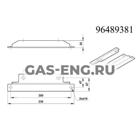 Основание для сдвоенных насосов TPD и TPDE, Grundfos купить в интернет-магазине промышленного оборудования в Санкт-Петербурге