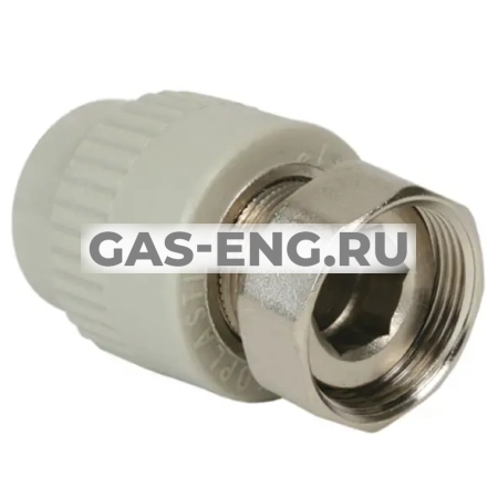 Соединитель PPR комбинированный, с накидной гайкой, СЕРЫЙ, Pro Aqua купить в интернет-магазине промышленного оборудования в Санкт-Петербурге