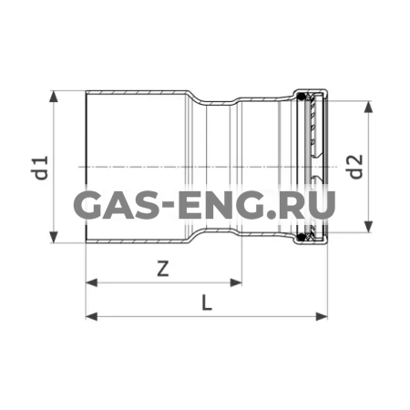 Редукционная вставка Sanpress Inox XL с SC-Contur, модель 2315.1XL, Viega купить в интернет-магазине промышленного оборудования в Санкт-Петербурге Редукционная вставка Sanpress Inox XL с SC-Contur, модель 2315.1XL, Viega купить в интернет-магазине промышленного оборудования в Санкт-Петербурге