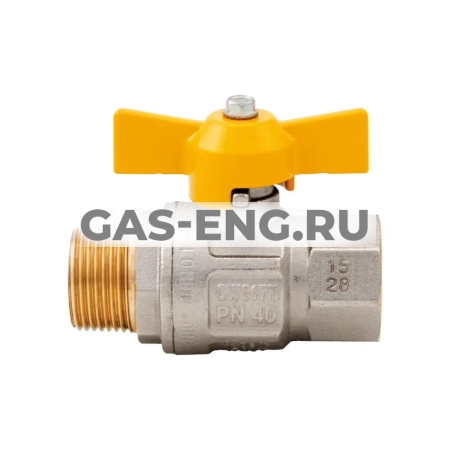 Шаровой кран никел. латунь НР-ВР, для газа, ручка "бабочка", Multi-Fit, Itap London 069 купить в интернет-магазине промышленного оборудования в Санкт-Петербурге